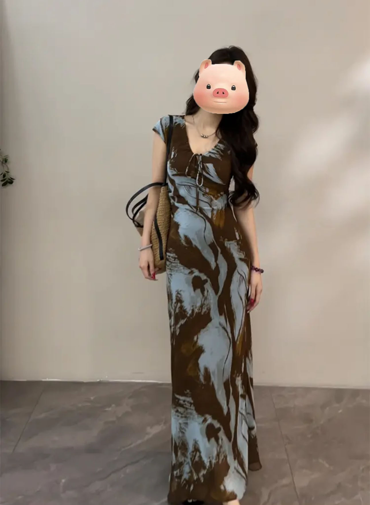 复古优雅收腰绑带短袖连衣裙女2025夏季新款洋气修身显瘦包臀长裙