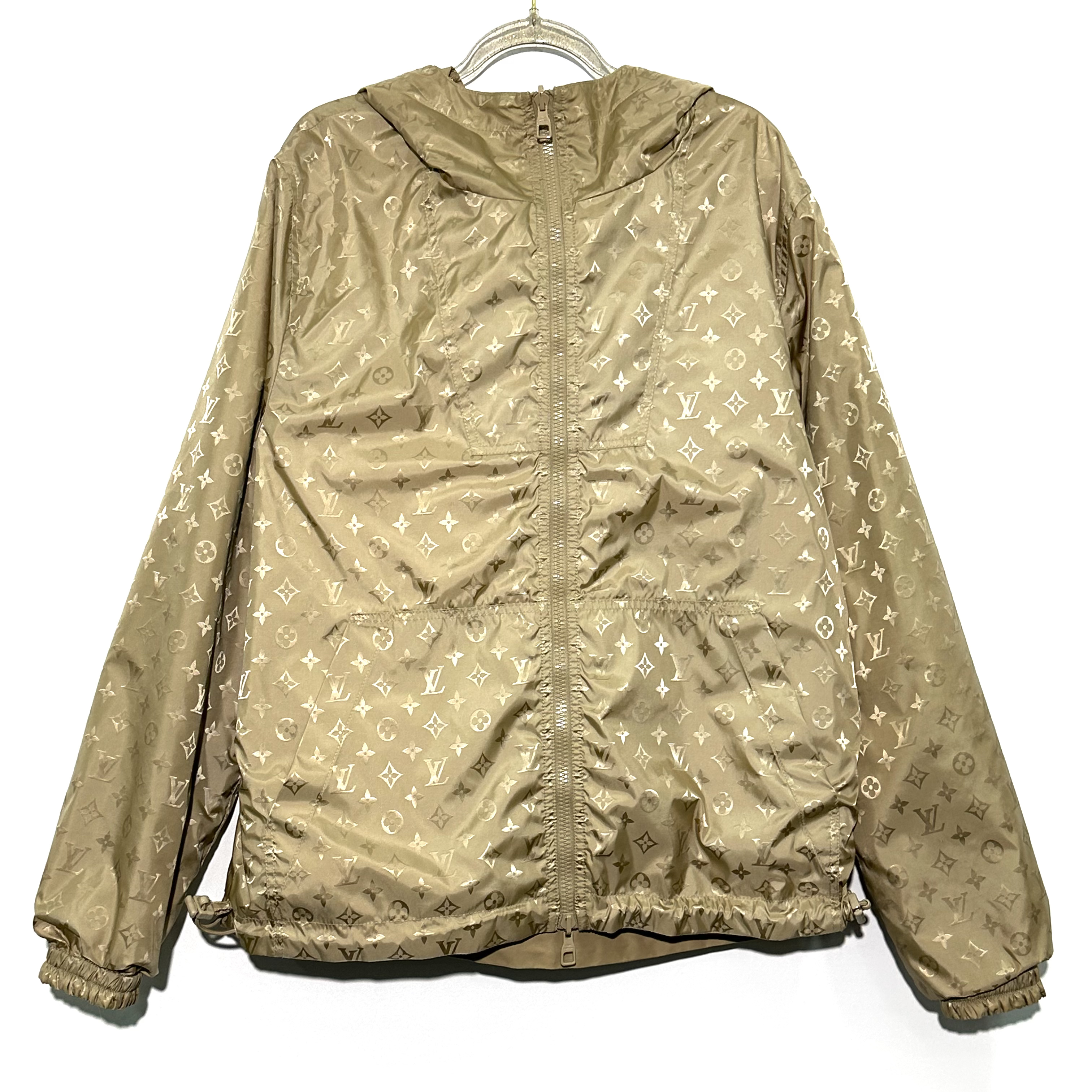 未使用 LouisVuitton/路易威登 46码 卡其色满印两面穿外套 0524