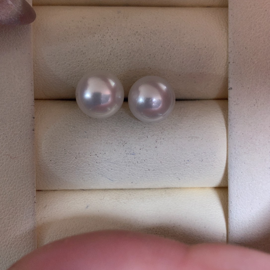海水珍珠耳饰银S925镶嵌