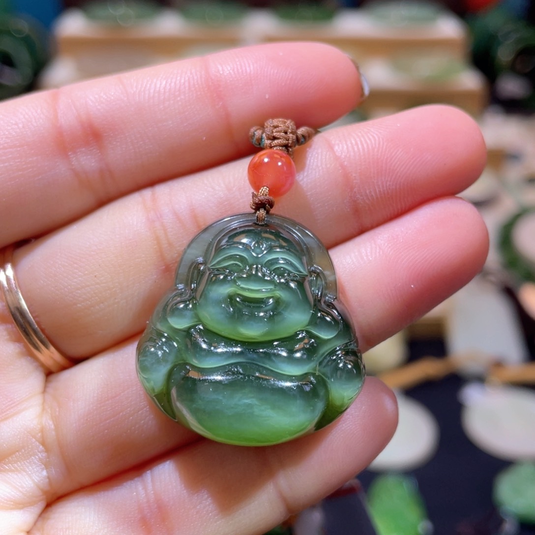 和田玉高品猫眼佛公未镶嵌