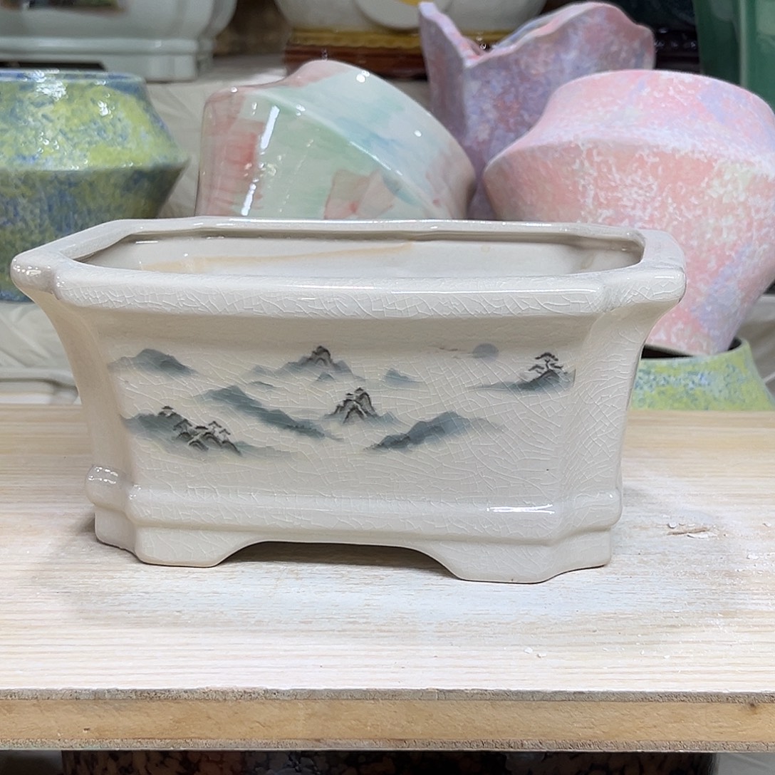 陶瓷绿植多肉微瑕花盆外口径：20*15*9.5