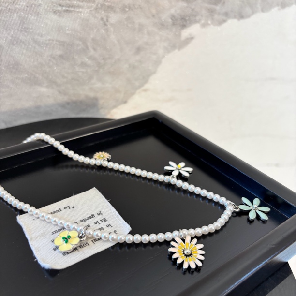 铜合金仿珍珠项链 多花花项链XL3230