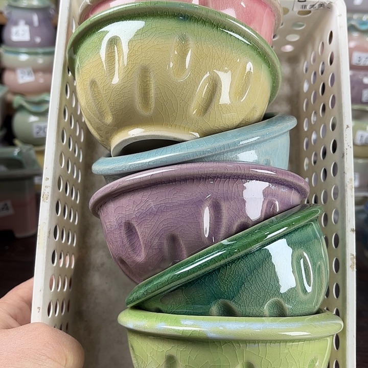 红陶量货/口10-12高6深浅搭配发6个