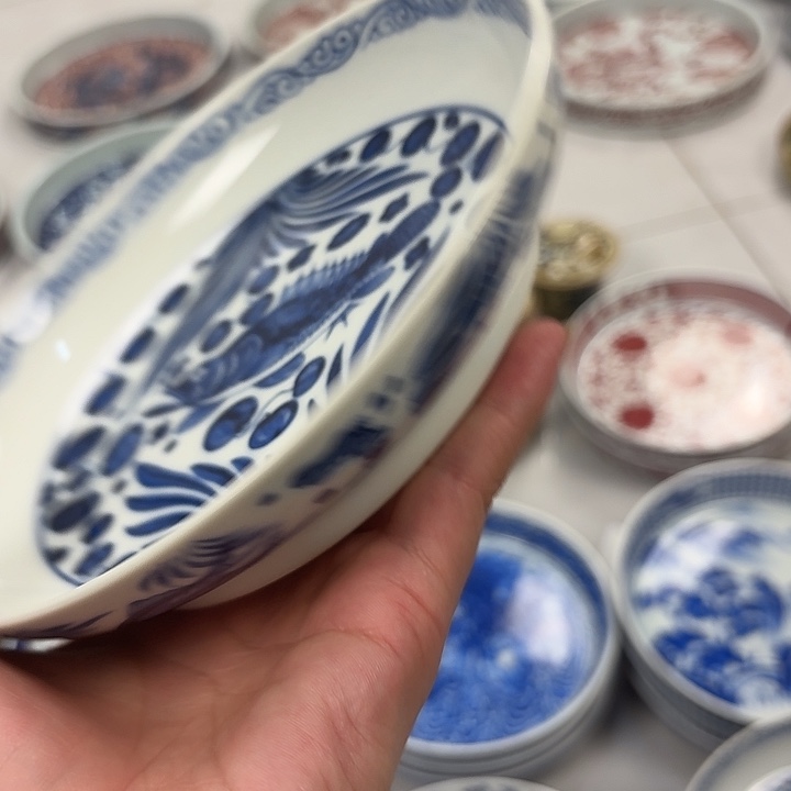 瓷片青花鱼藻大胡乘景德镇