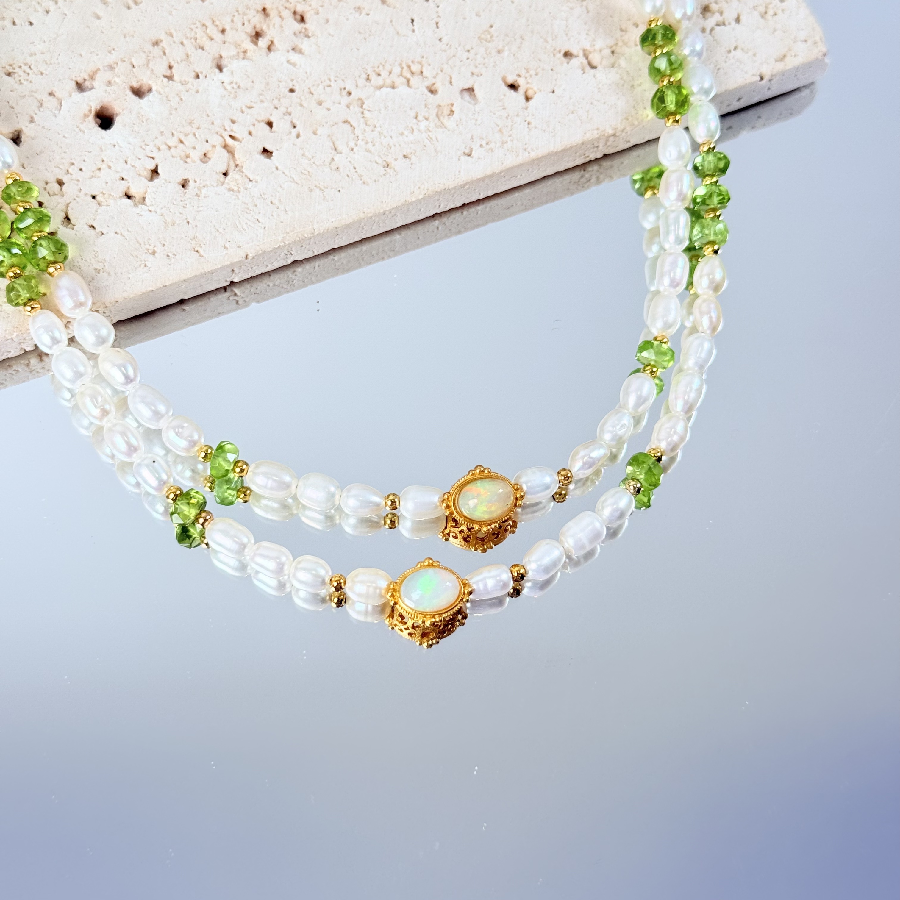 【1564 青荷涵露】珍珠项链3-4mm面小仙多样性发其一