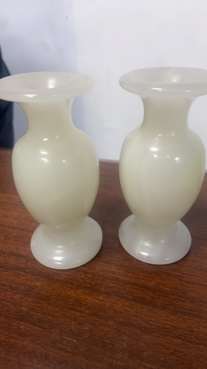 高11玉花瓶一对家居摆件