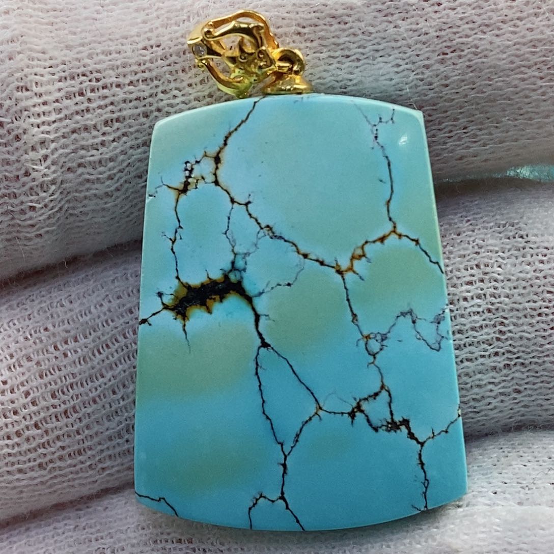 绿松石珠宝奇石18K金镶嵌