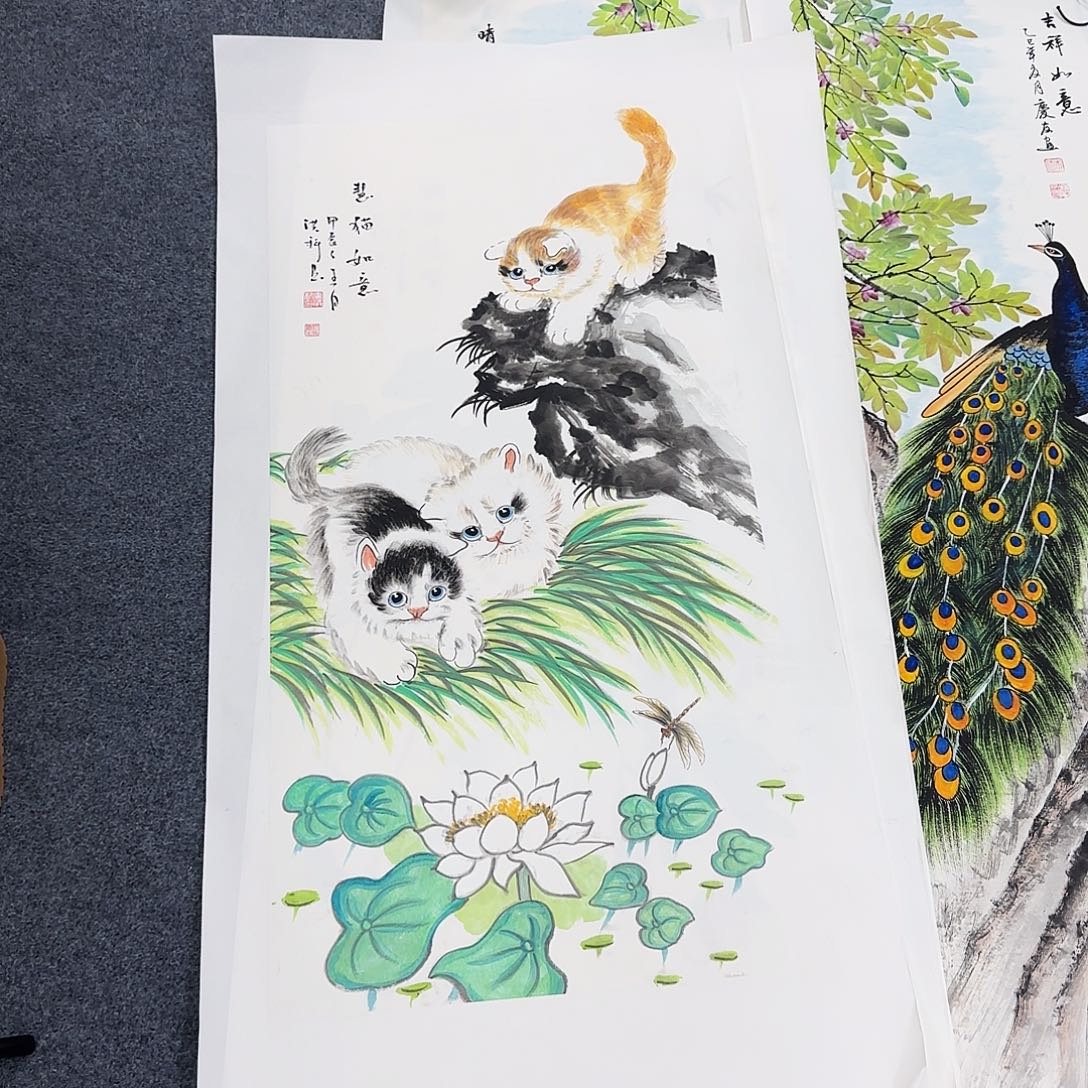 国画作品小姐姐放漏中