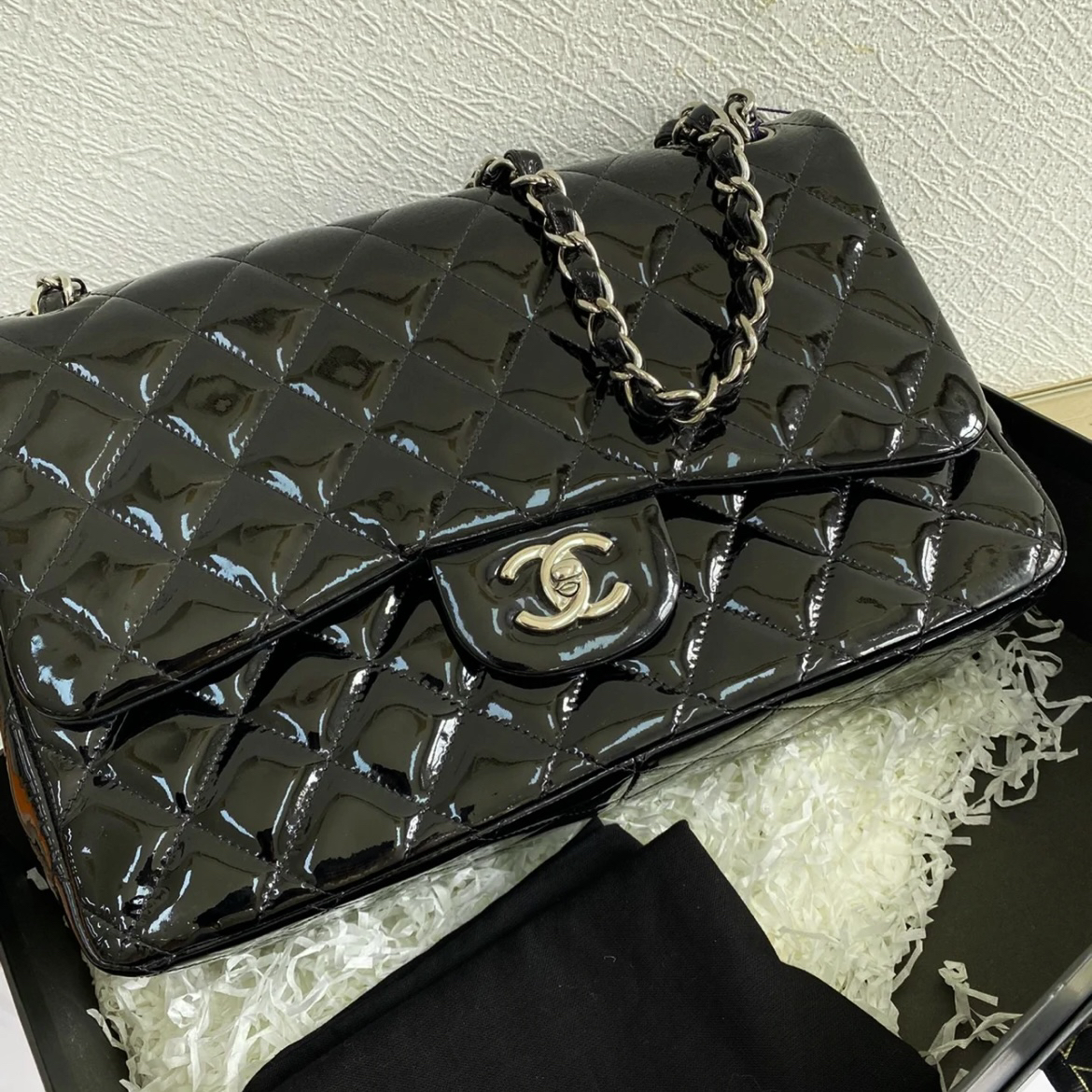95新 Chanel/香奈儿 多多奢品/香奈儿墨绿色jumbo包/98新包展