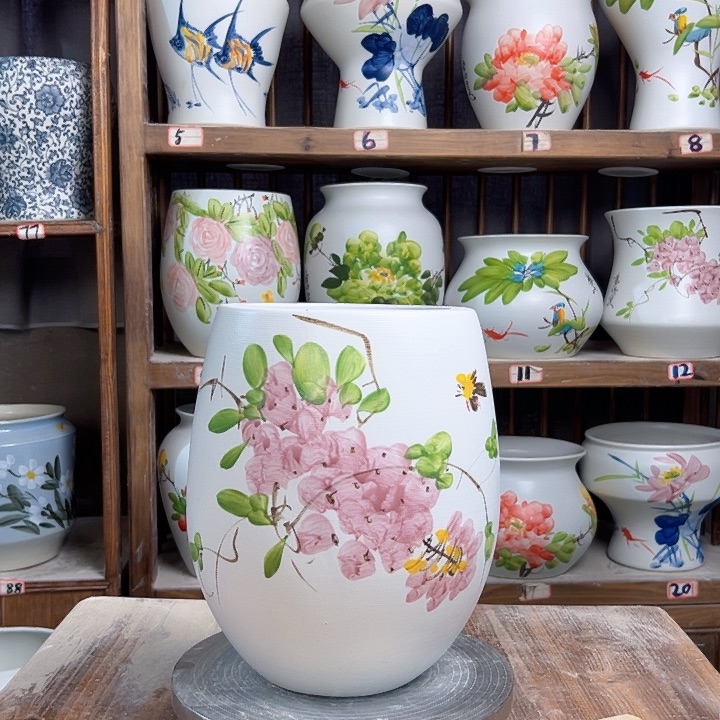 摆件但盆紫藤陶瓷陶瓷陶瓷