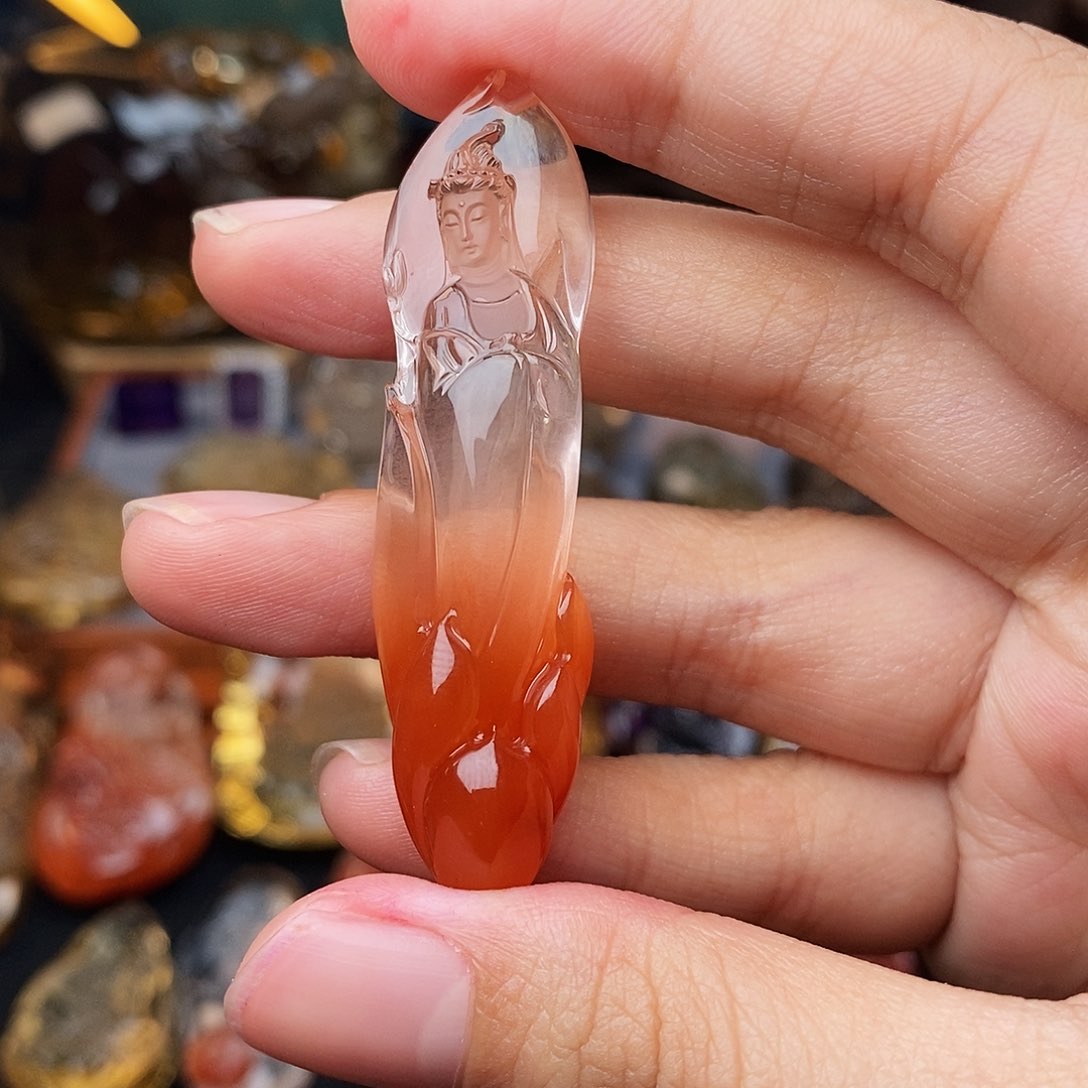 水晶吊坠未镶嵌清****笑吊坠