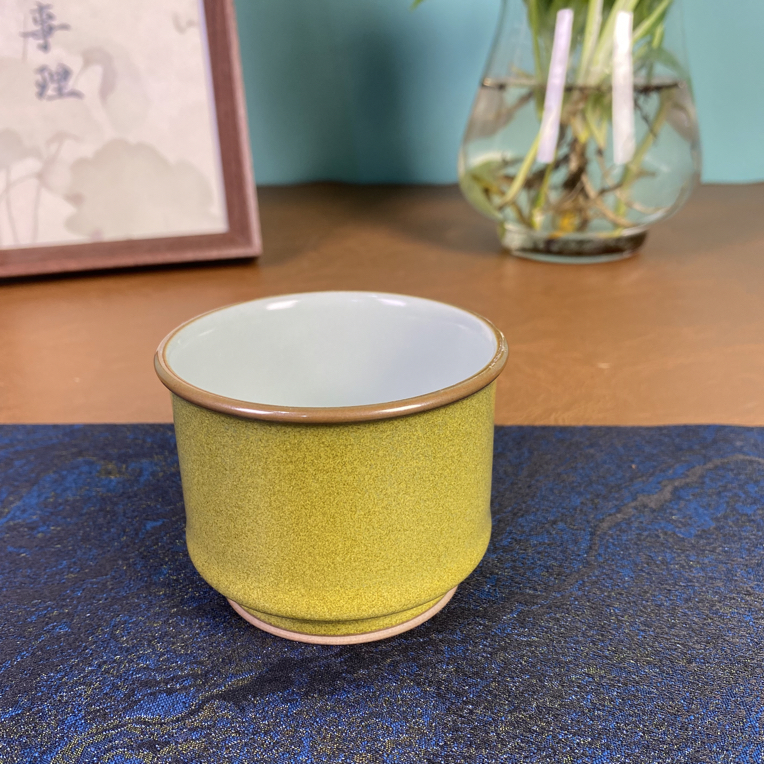 晚笙汝窑茶叶沫原矿窑变珐琅彩主人茶杯主人杯景德镇