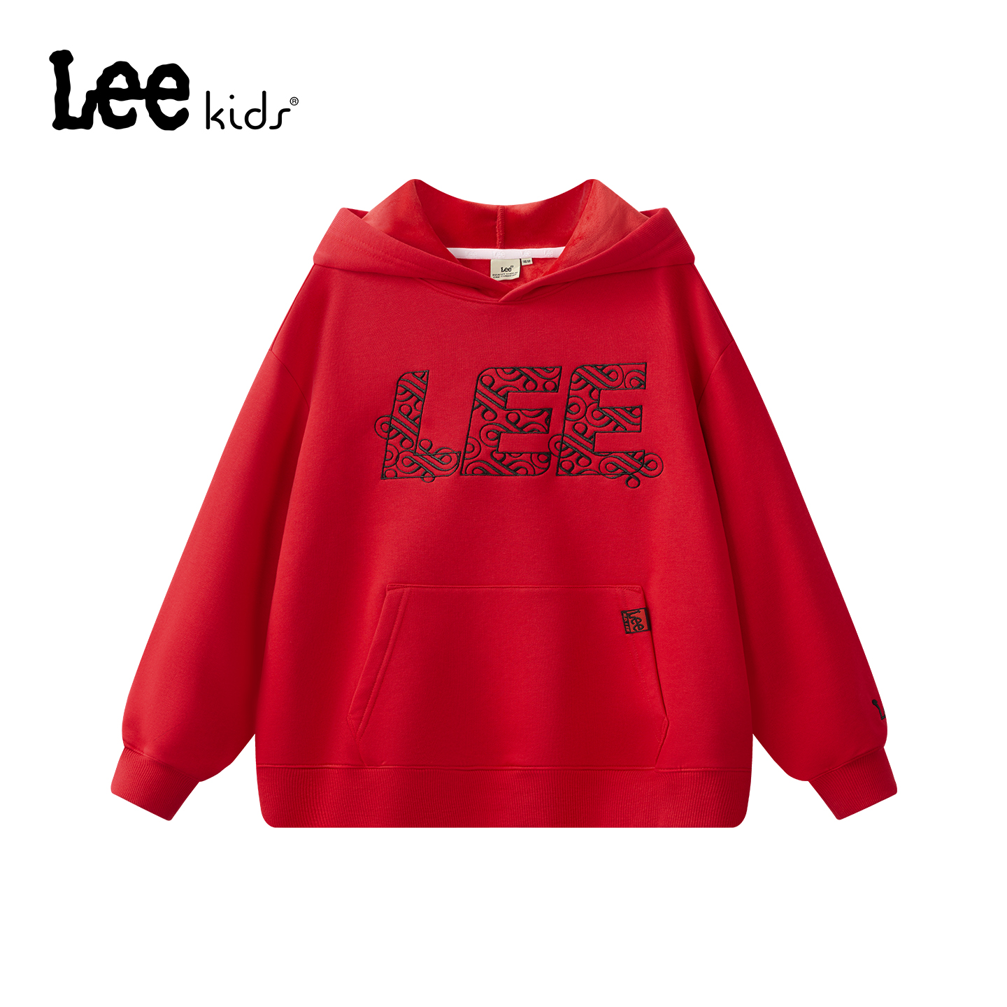 Lee童装连帽加绒卫衣男女同款大小童通穿秋季保暖LK5X2WUT0404