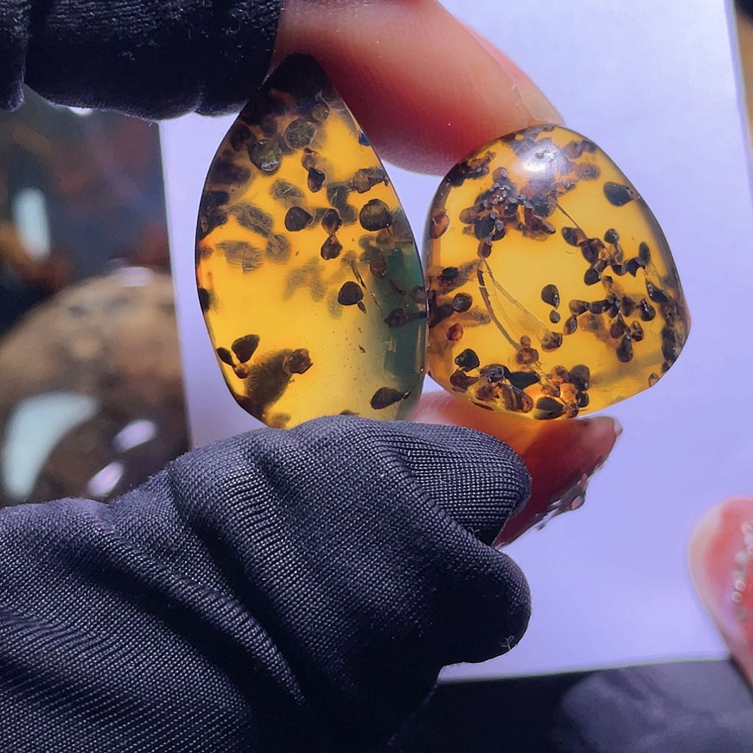 琥珀裸石未镶嵌。。