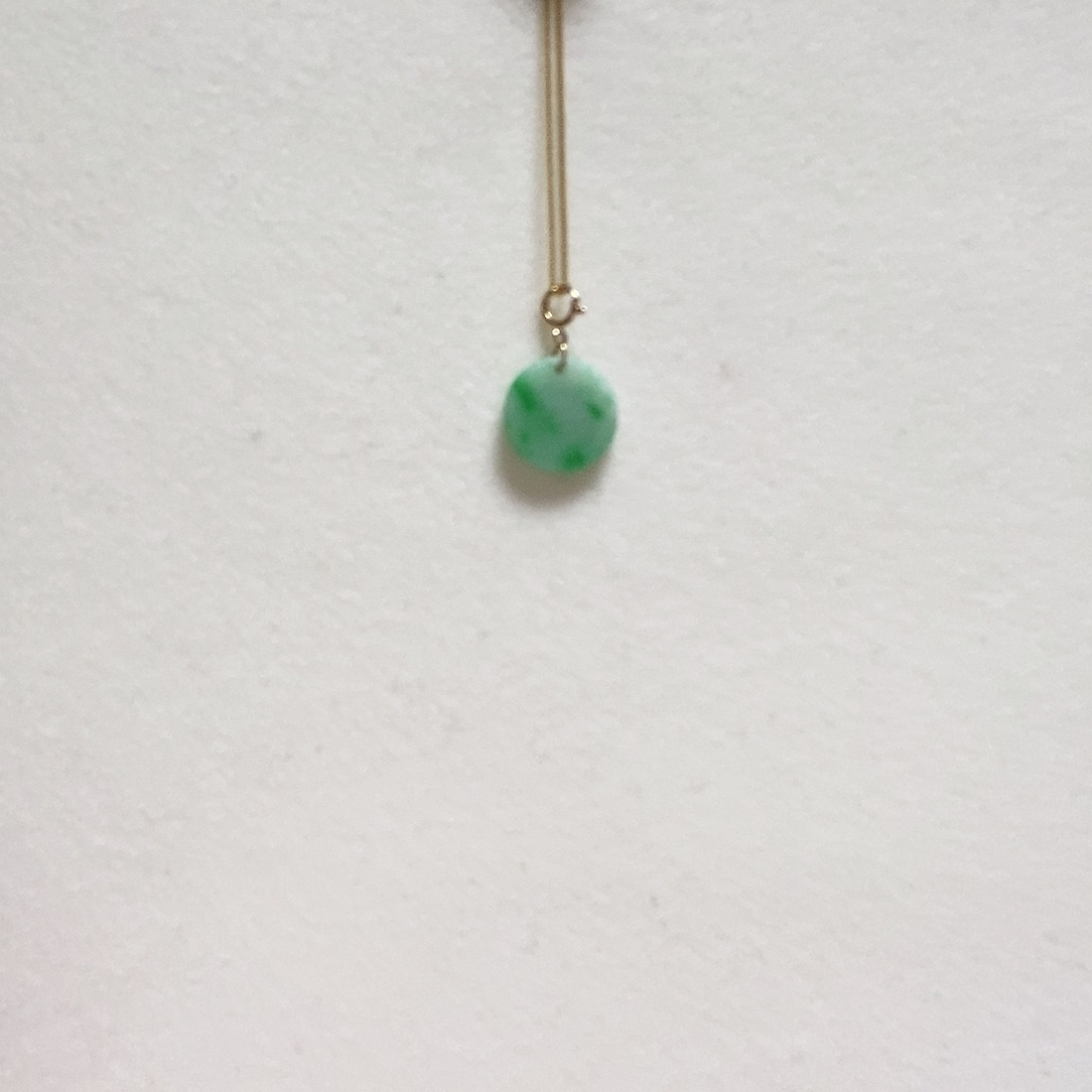 翡翠颈饰18K金镶嵌简单