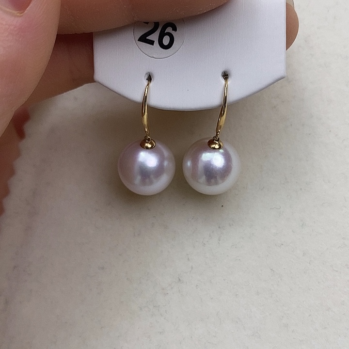 淡水珍珠耳饰18K金镶嵌