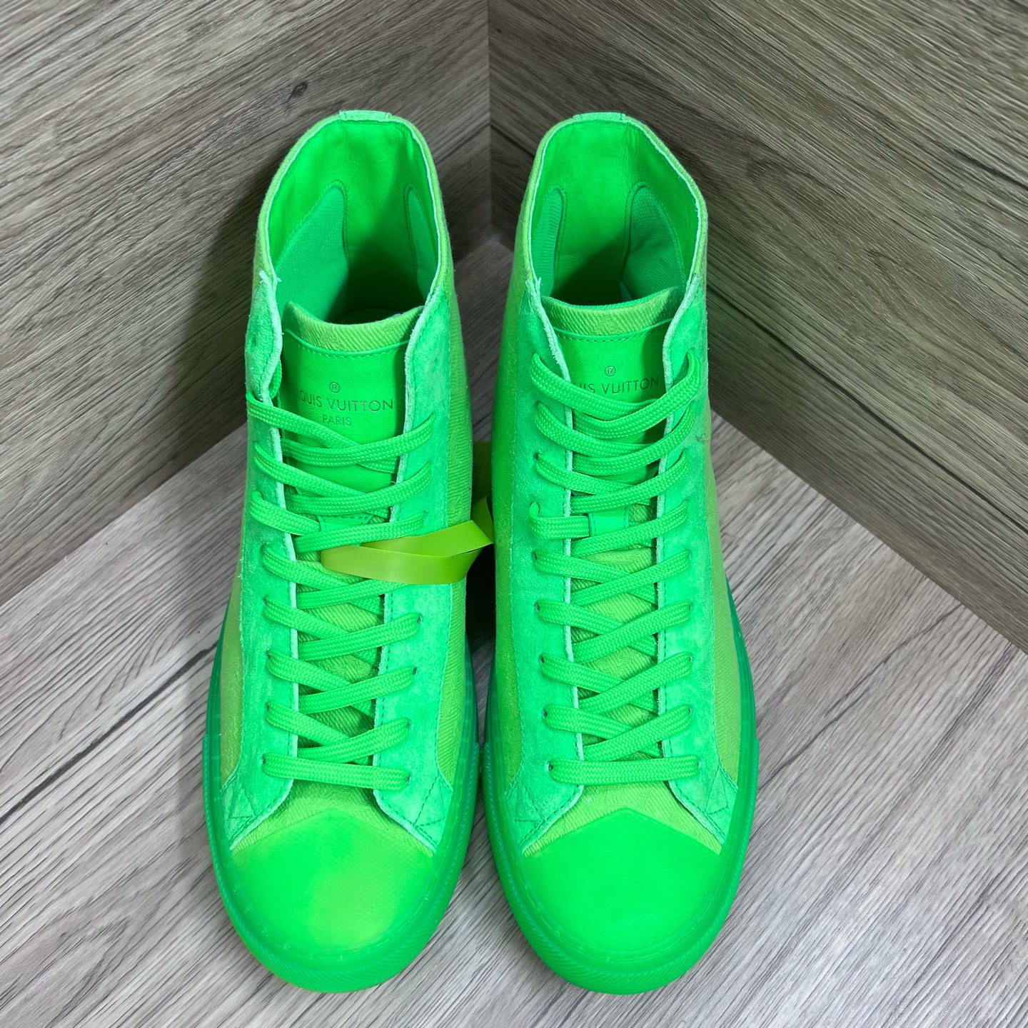 99新 LouisVuitton/路易威登 pm Tattoo 绿牛仔板鞋 609371