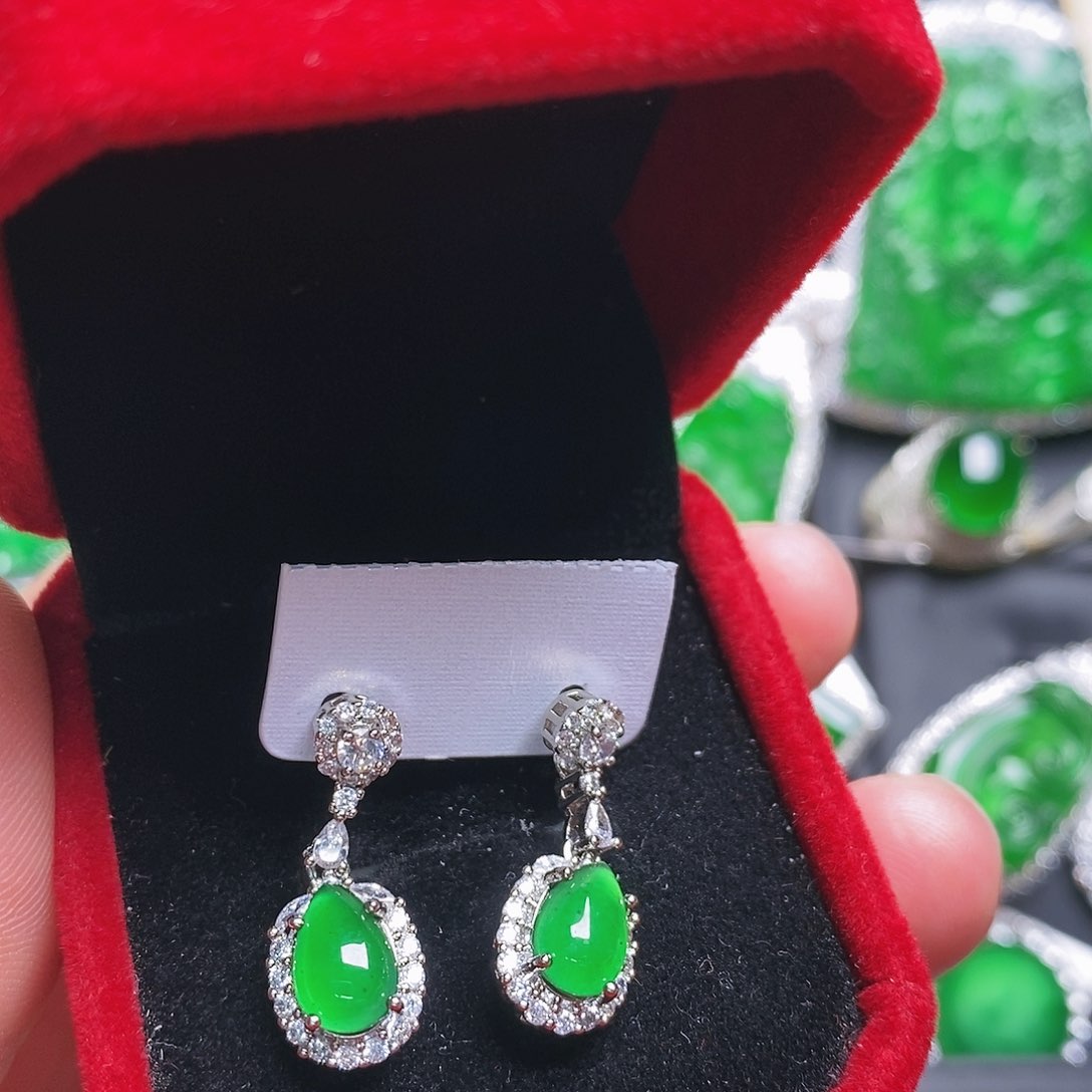 翡翠耳饰未镶嵌耳钉6