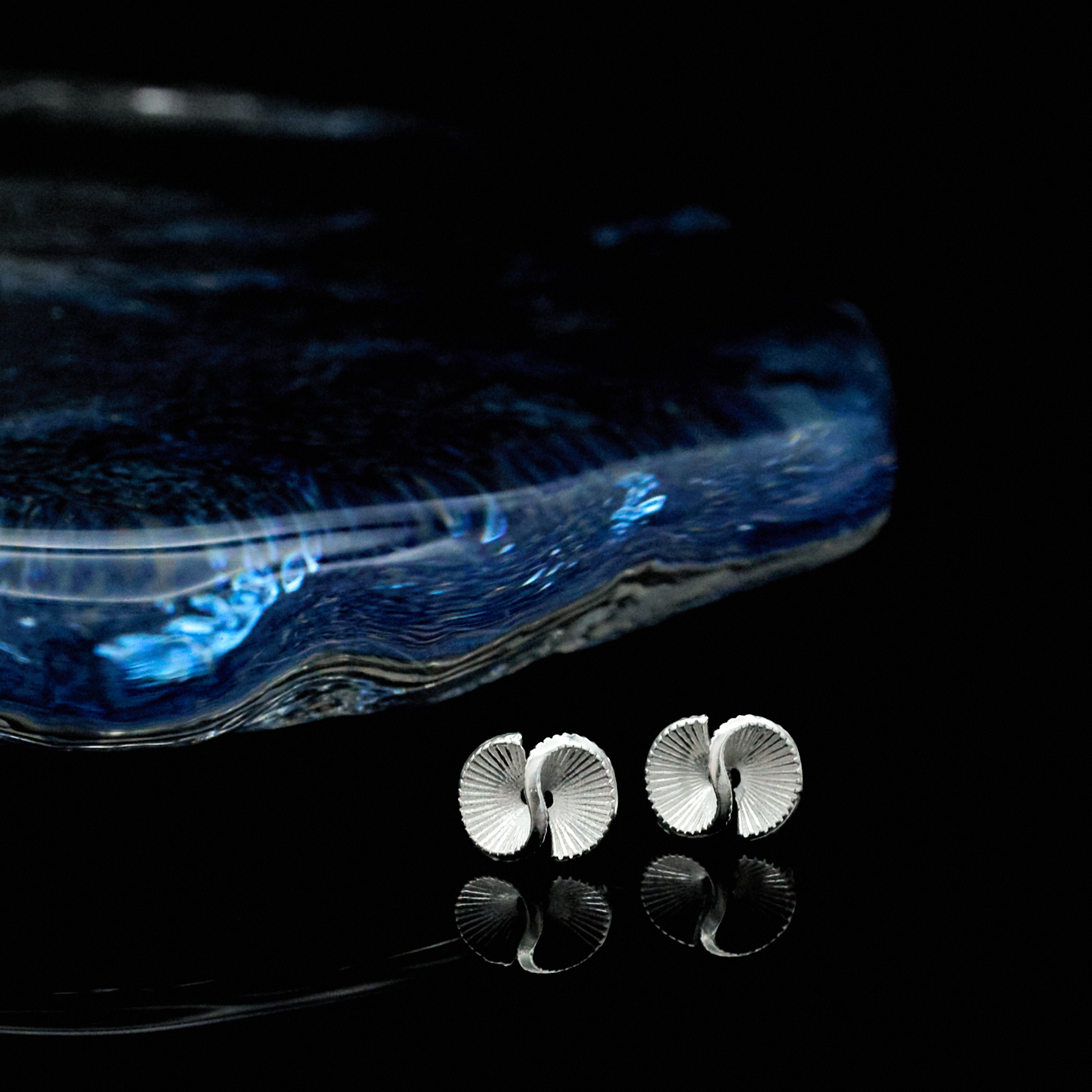 足银耳饰 【不规则扇形小耳钉】黔喜银饰气质个性精美百搭复古