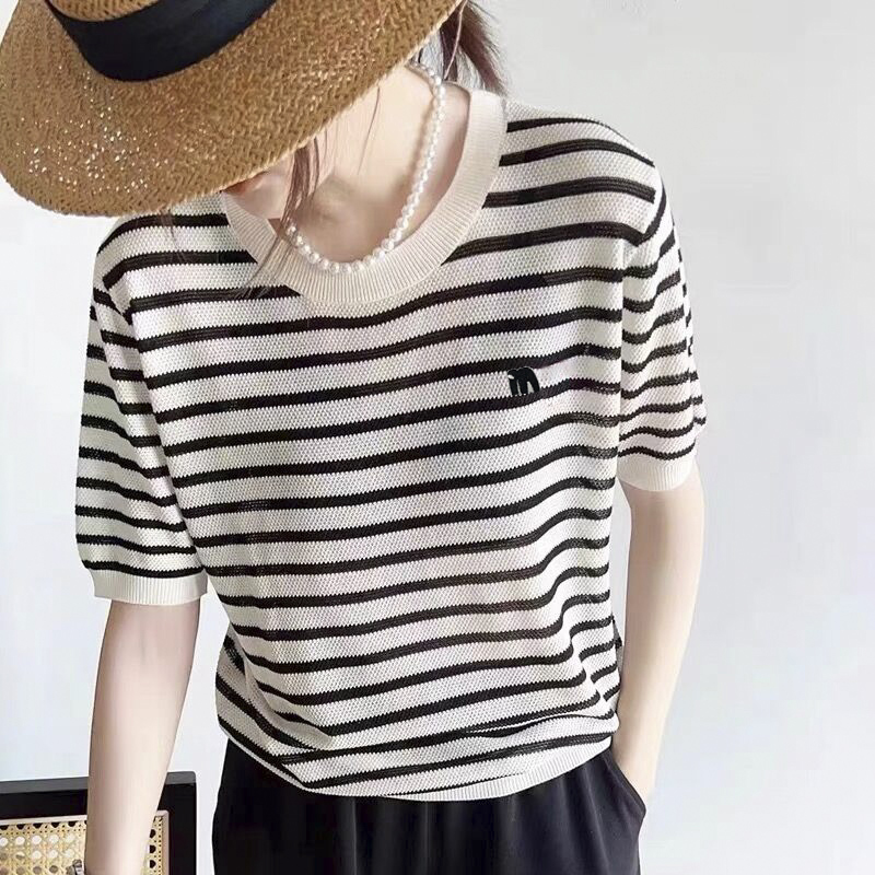 【粉色条纹】3266超柔软新款高品质圆领上衣