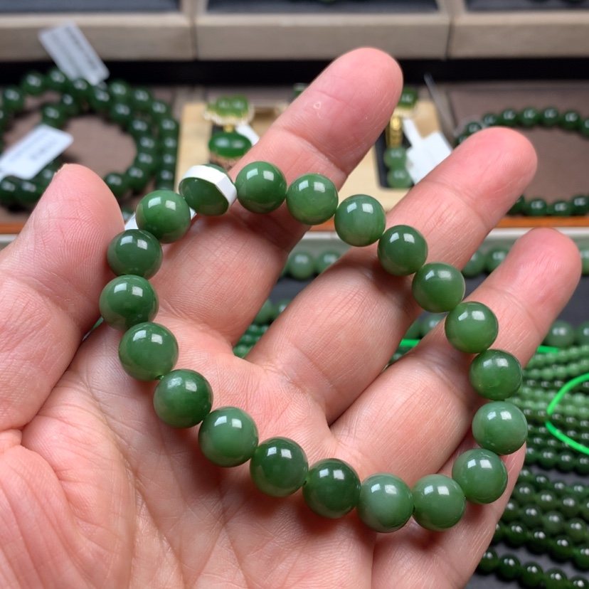 【闪购商品】和田玉（碧玉）手串未镶嵌10m m