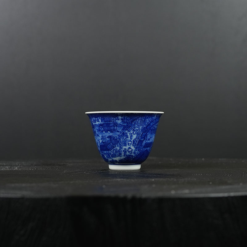 觉山隐窑清明上河图铃铛杯景德镇手工手绘高端茶器