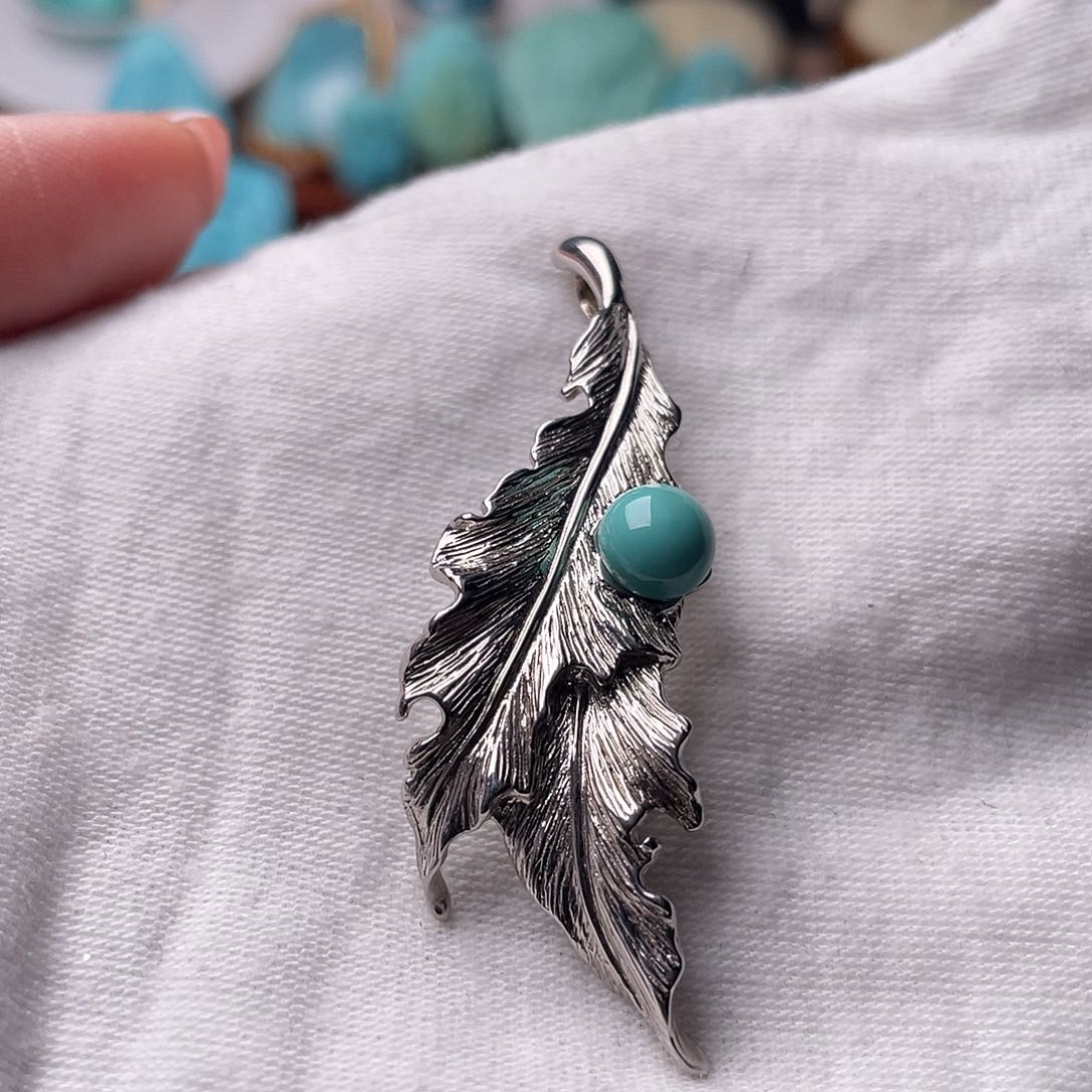 绿松石珠宝奇石银S925镶嵌