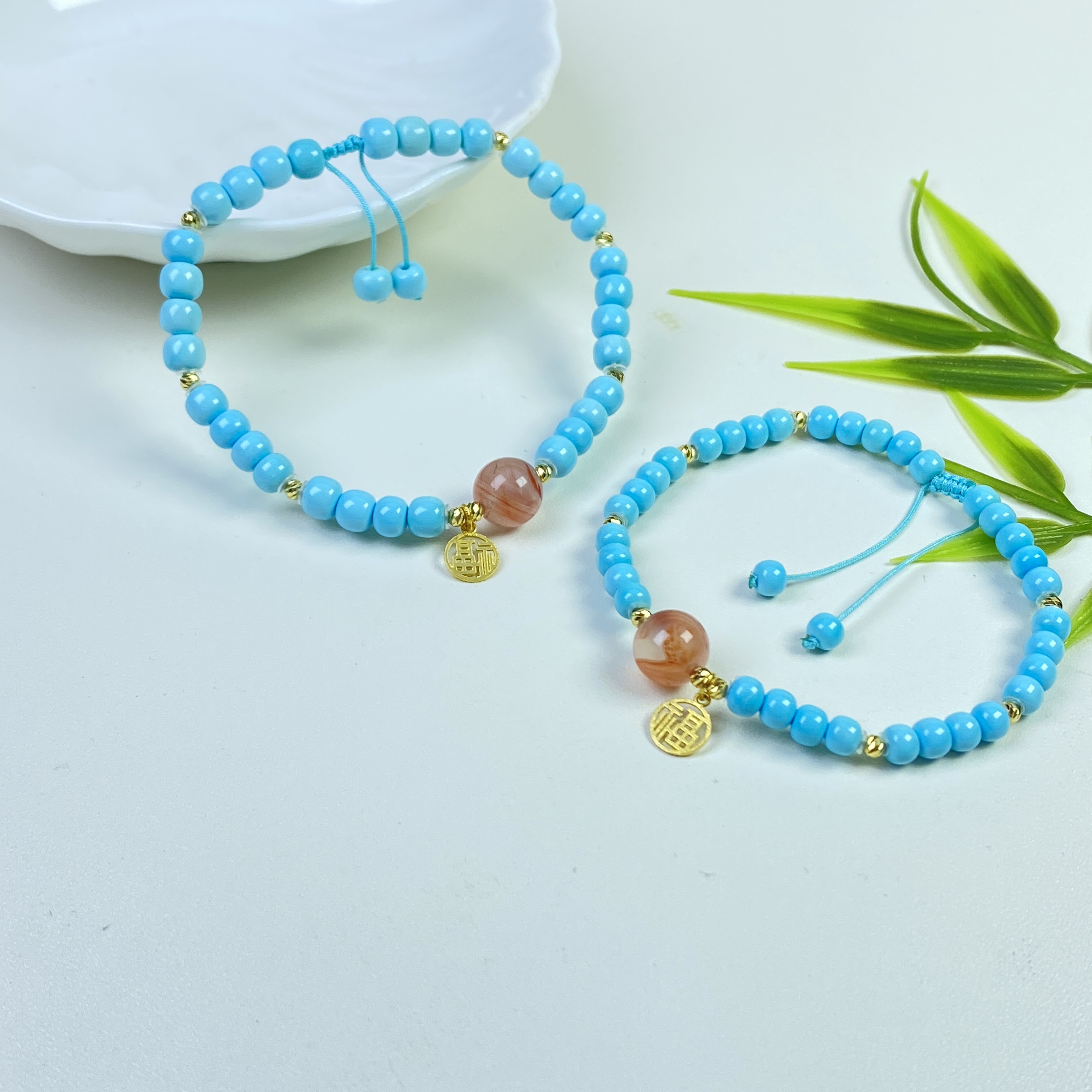 【铭记珠宝】绿松石DIY手绳28-DM225H184【多样性发一件】约3*4mm