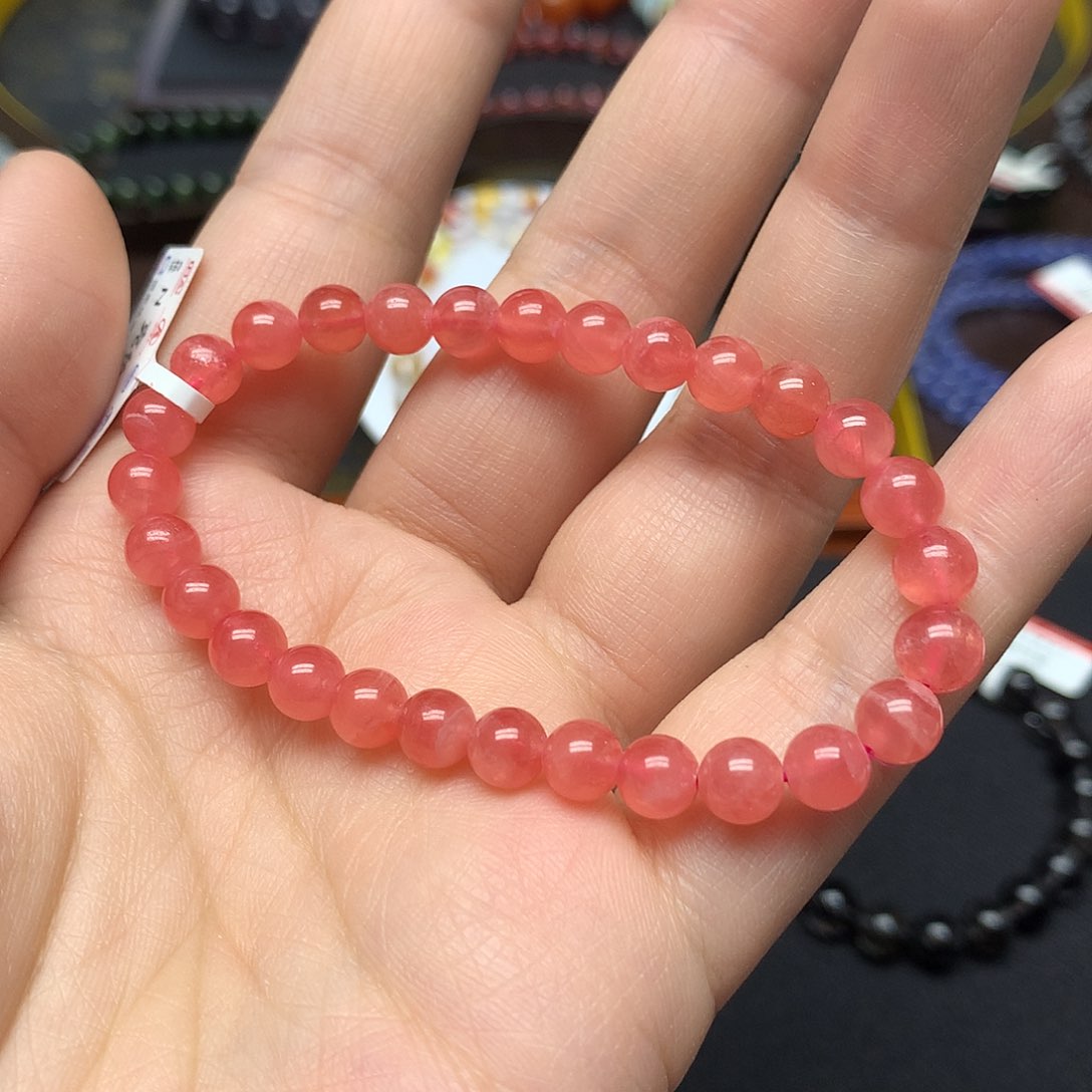 菱锰矿（红纹石）手串未镶嵌
