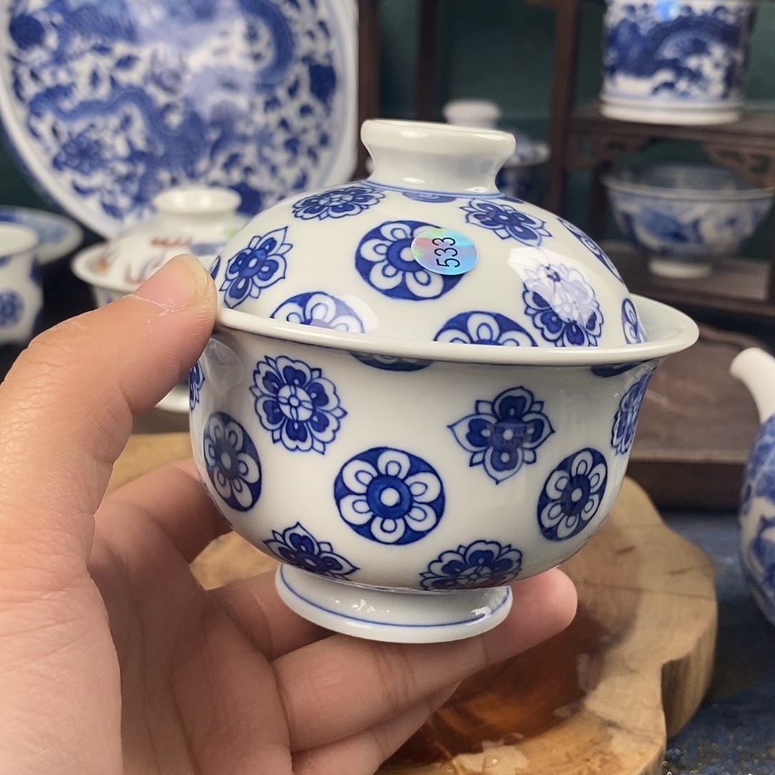 瓷片景德镇手绘青花茶器533