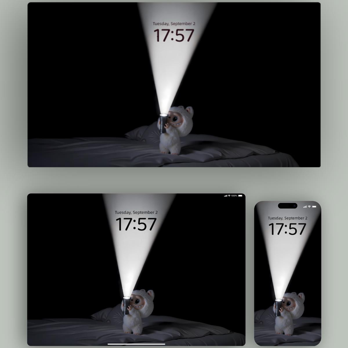 拉布布手机壁纸动态+静态全套壁纸拉布布夜晚开灯手机ipad电脑