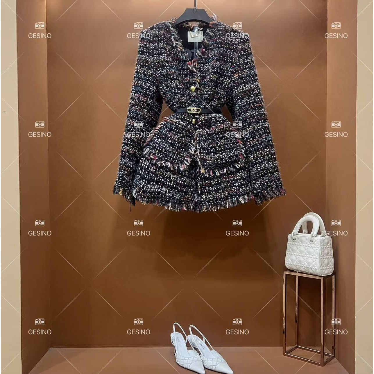 【楠楠】秋冬气质小香风时尚设计师中长款羽绒服 QD-2025220