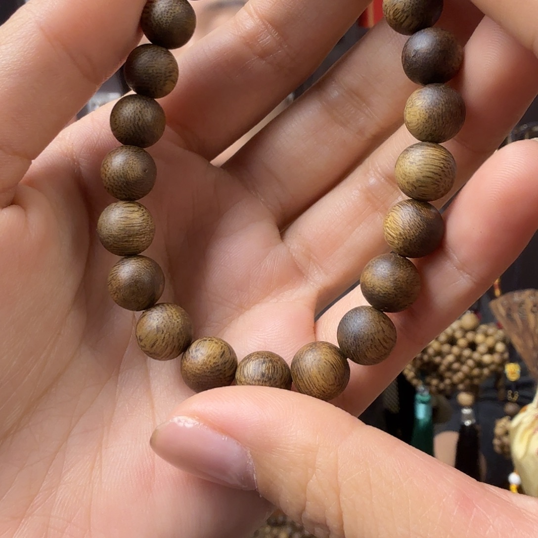 沉香沉香碎屑9mm圆珠单圈 乌身5g+