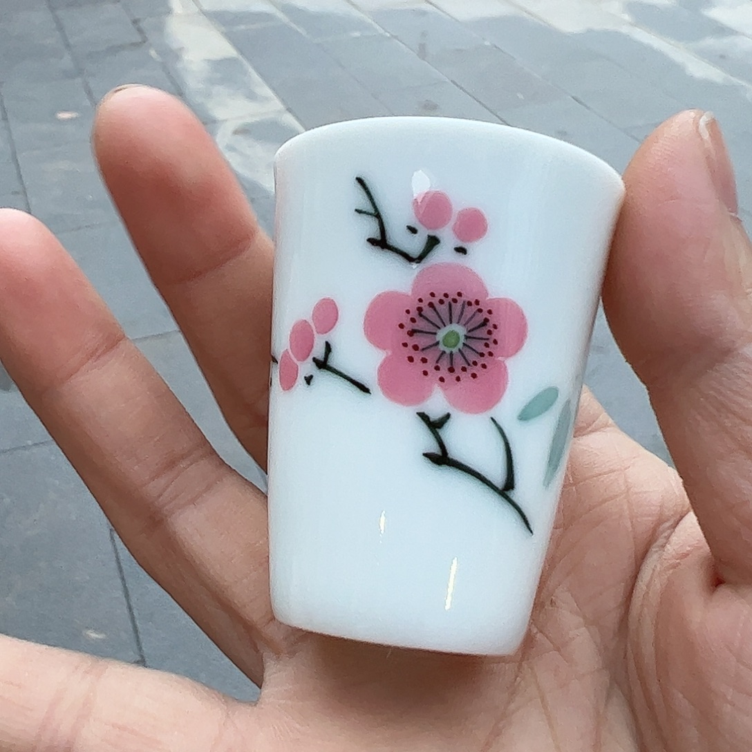 瓷柴窑翠竹红梅闻香杯（标本）