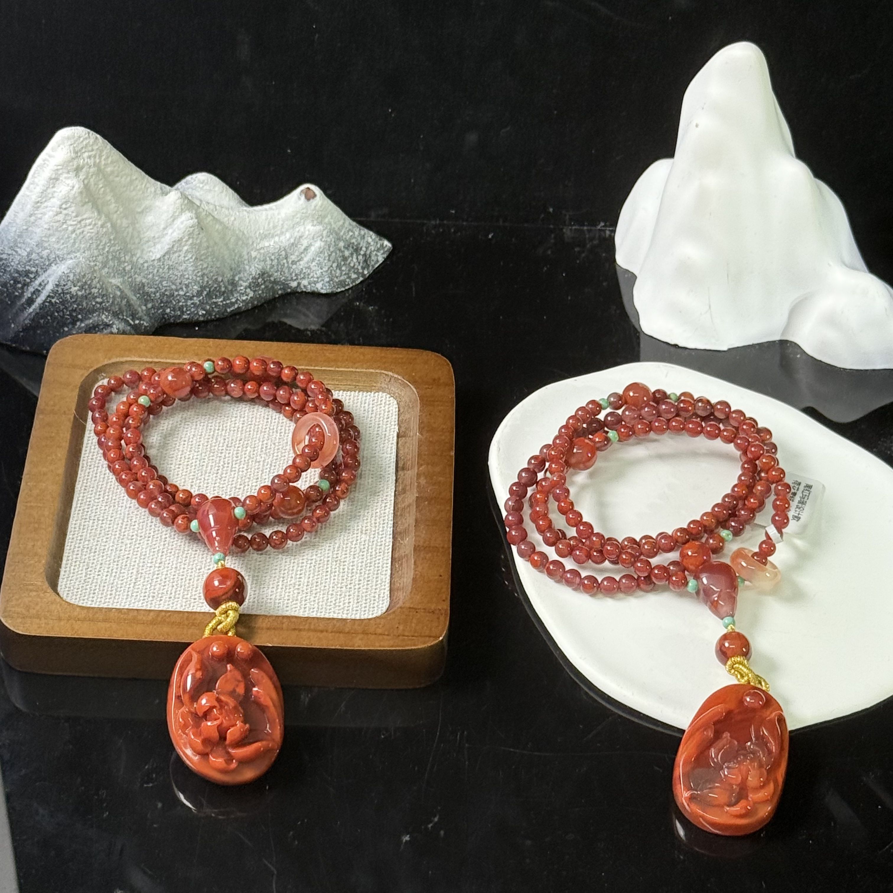 南红玛瑙设计款荷花套链（多样性发一）