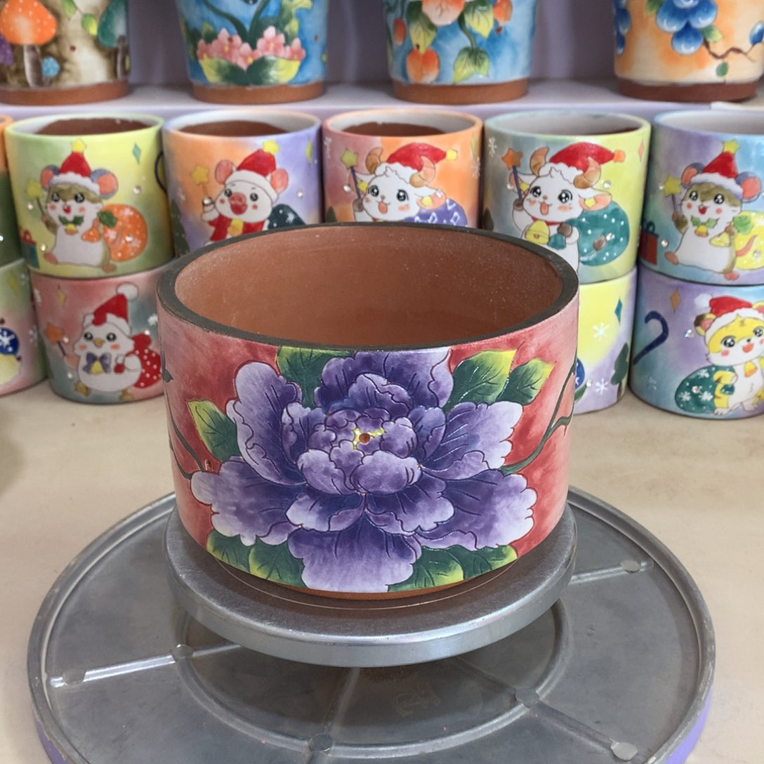 福利花盆，手绘花盆