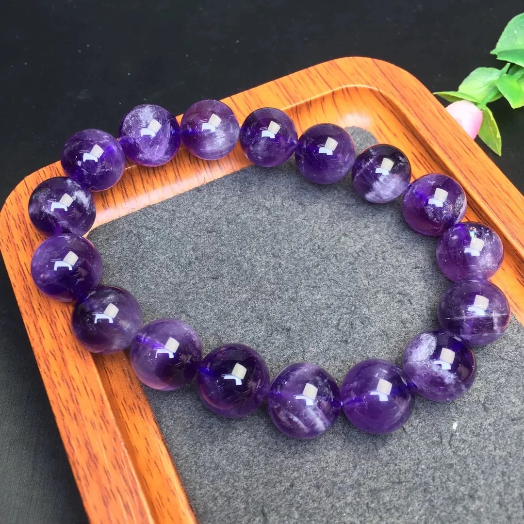 女生款水晶手链天然水晶手串时尚饰品巴西紫水晶送人送礼平安健康