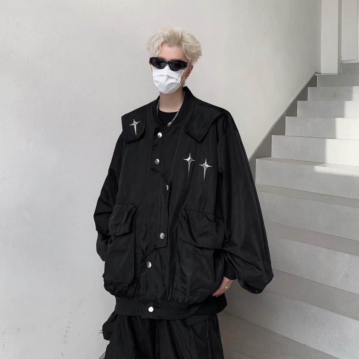 8528春秋季夹克男女美式潮流痞帅个性帅气宽松休闲上衣外套潮