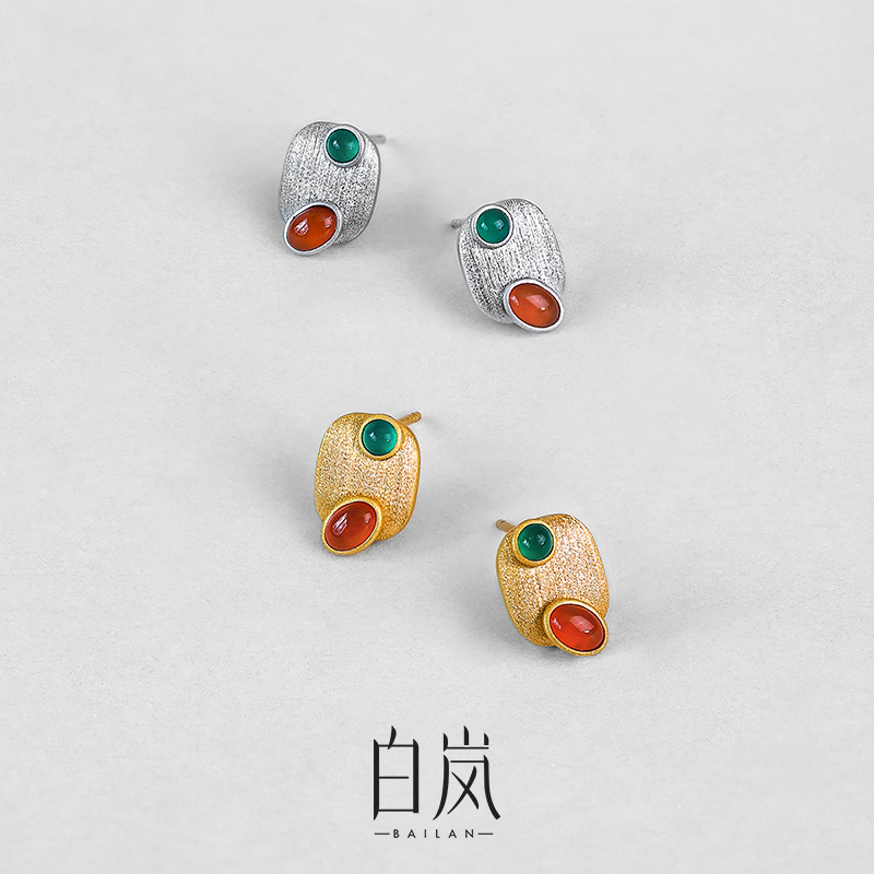 【8月上新】白岚多宝耳钉玛瑙耳钉耳环耳饰女气质轻奢饰品ED4710