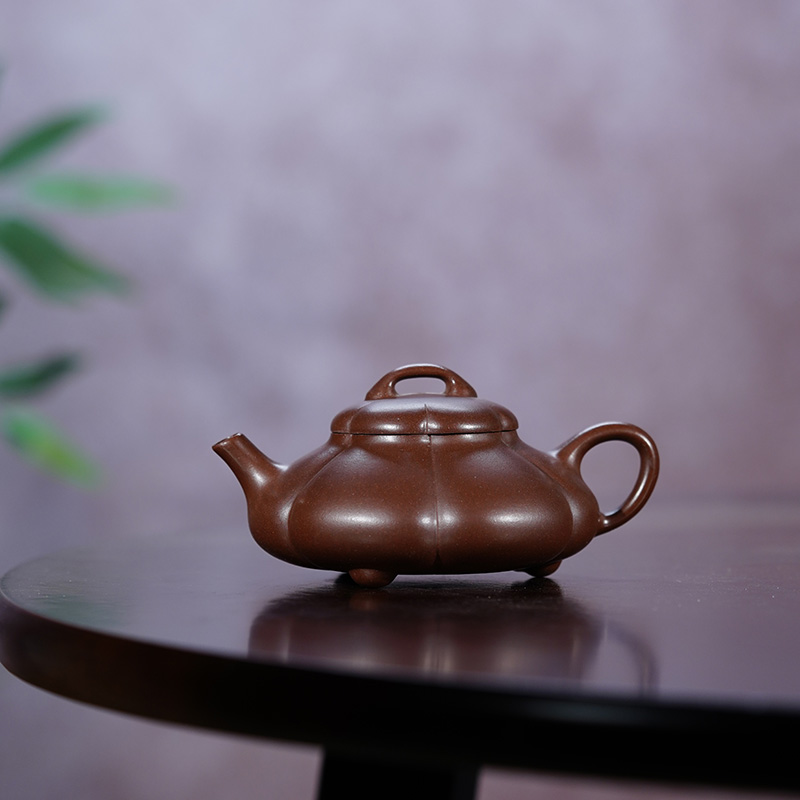 全手工85底槽青葫芦瓢180cc宜兴原矿紫砂壶