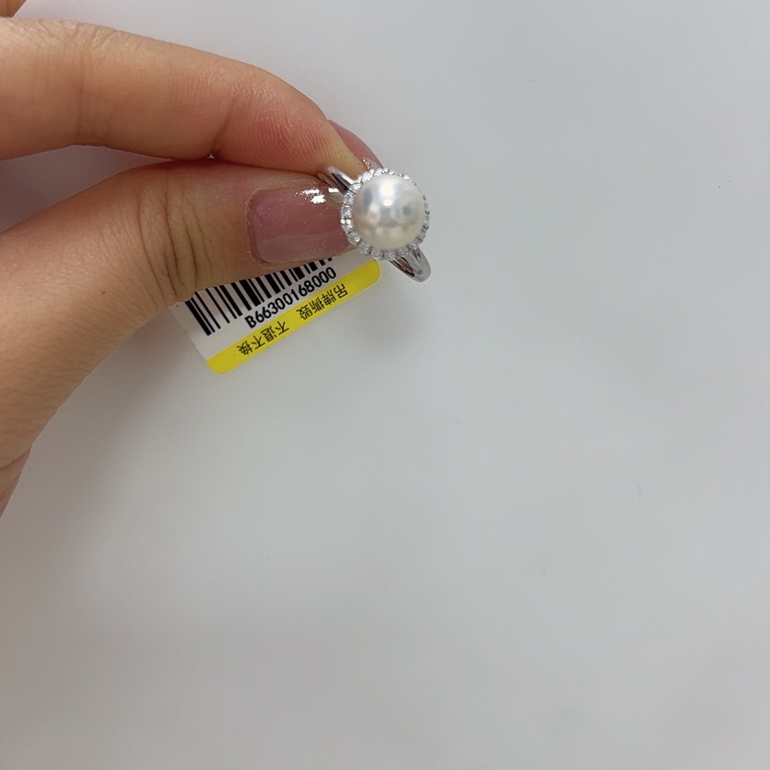 淡水珍珠戒指银S925镶嵌b 663