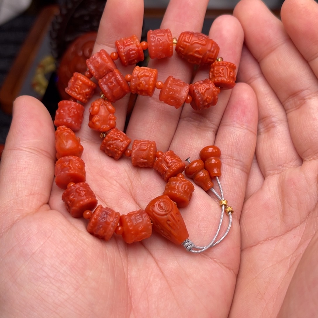 南红玛瑙卡10尺寸银S925镀金镶嵌