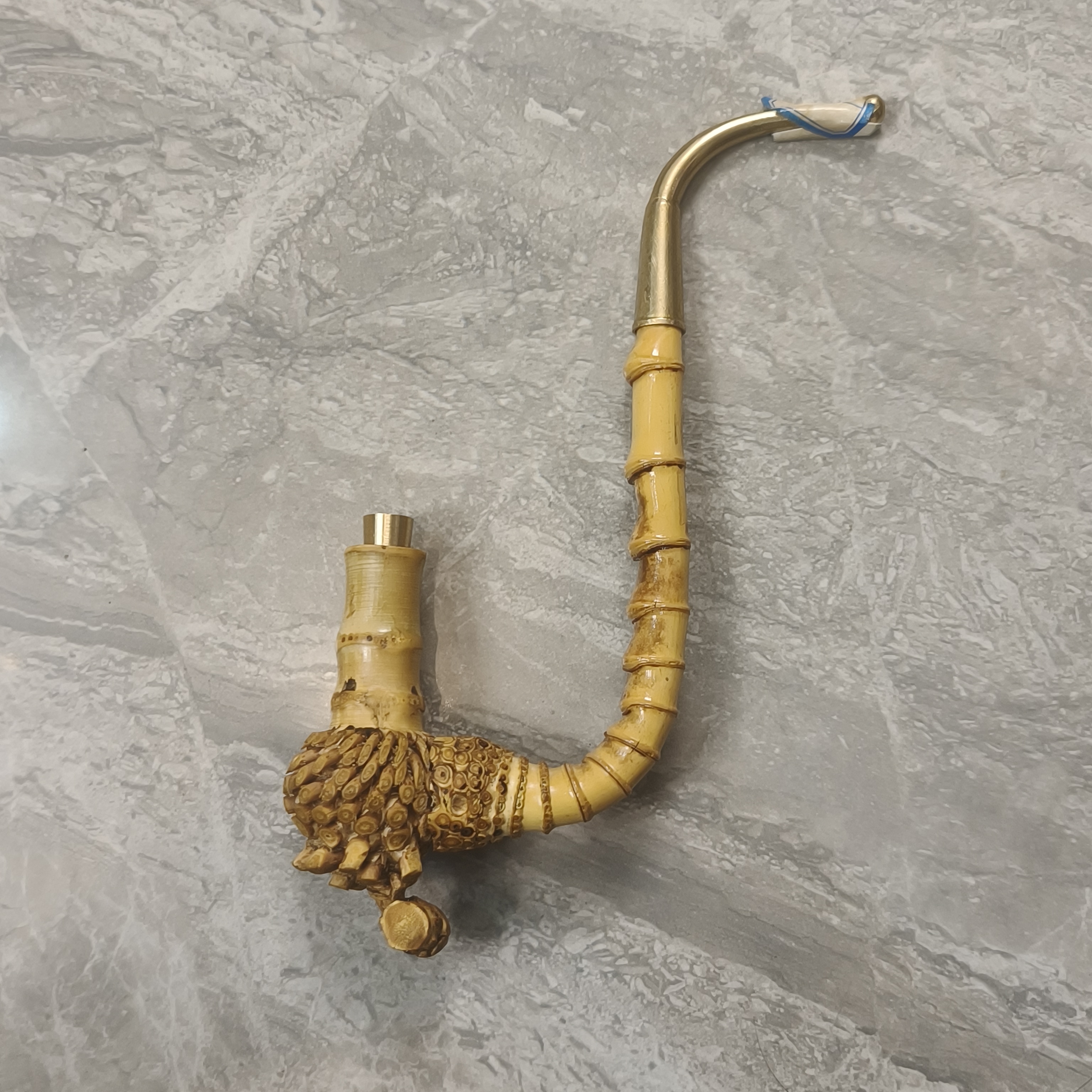 贵州传统手工竹根烟斗竹子烟斗老式正宗手把玩件的精美老皮火口