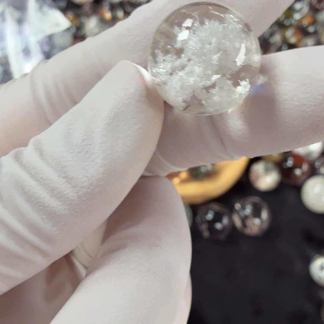 小***妖珠宝半成品水晶未镶嵌白砂糖幽灵14.8mm定制不退换