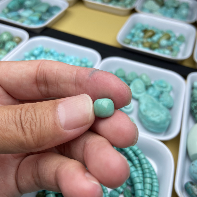 原矿绿松石特色老型珠