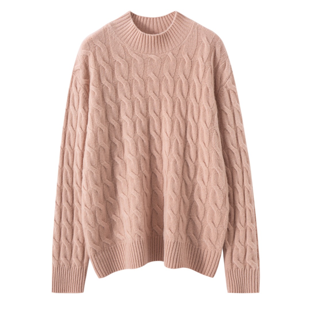 【鄂家同款】100%纯山羊绒衫七针双股加厚套头衫半高领打底衫