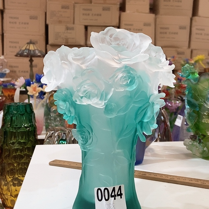 琉璃花瓶高24厘米口径12