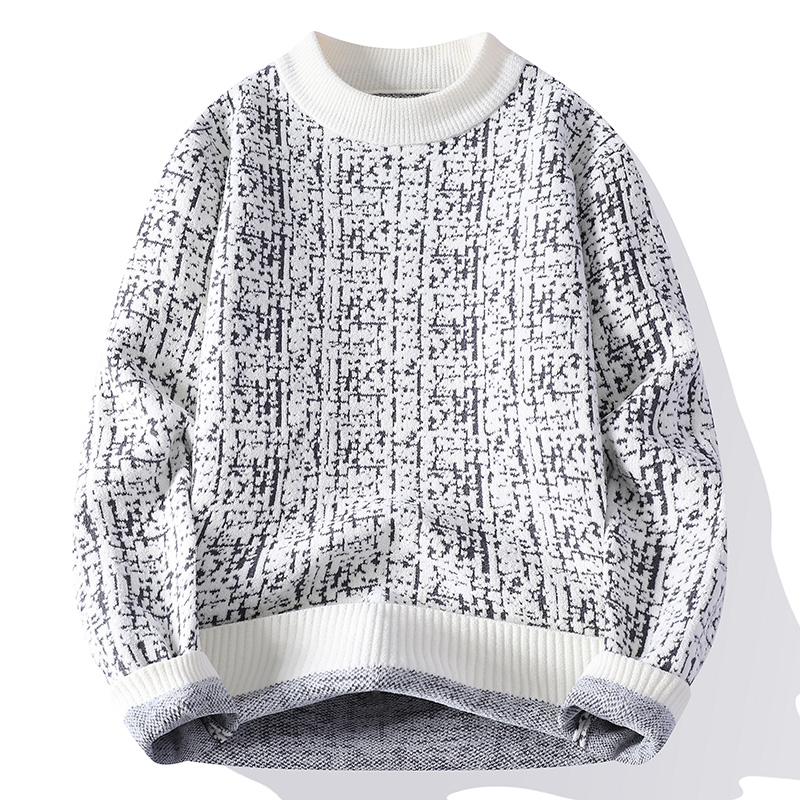 【高品质】2025冬季男士加厚毛衣半高领休闲舒适打底衫MY25729