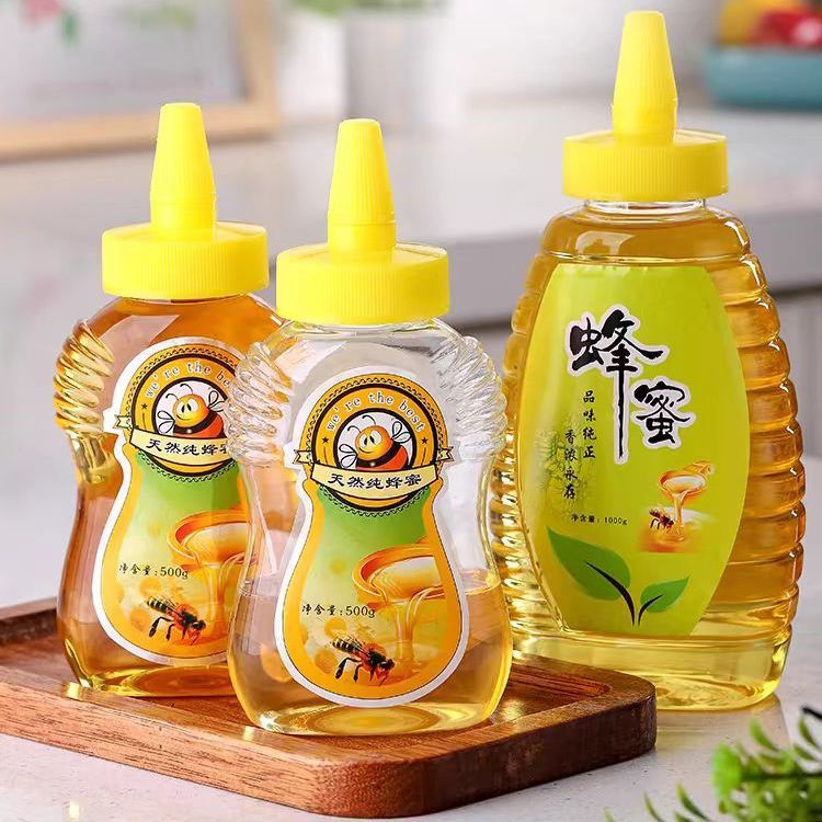 蜂蜜瓶透明密封罐防漏储物瓶玻璃瓶养蜂人装蜂蜜的瓶子