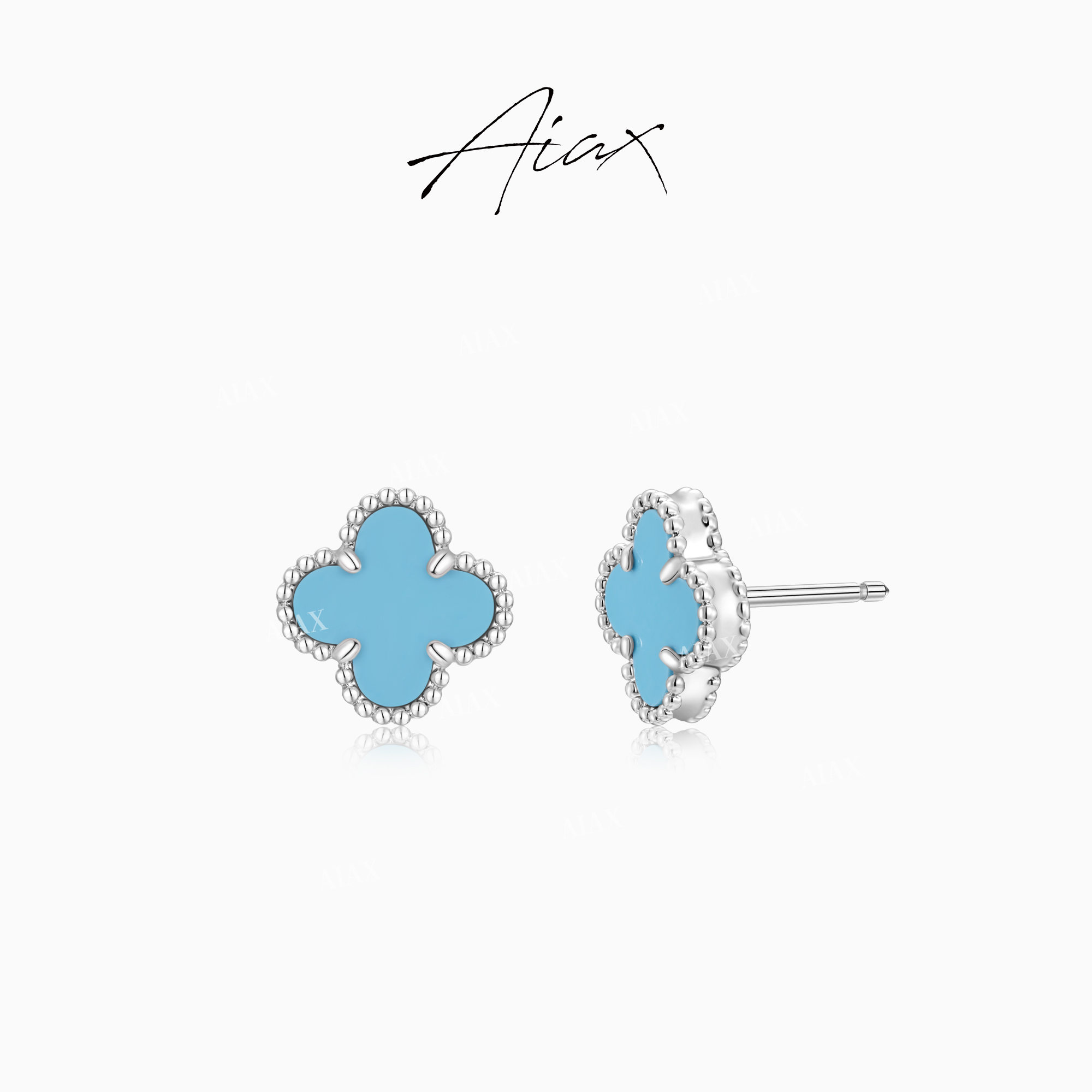 AIAX 618夏上新2025新款轻奢首饰小号四叶耳环送女友TSL1491